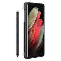 Samsung Galaxy S21 Ultra S Pen Kalemli Silikon Telefon Kılıfı Siyah