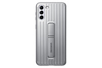 Samsung Galaxy S21+ Koruyucu Stant Telefon Kılıfı Açık Gri