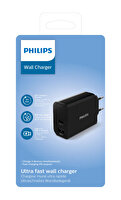 Philips DLP2621/12 1 USB-A & 1 USB-C 30W Şarj Adaptörü Siyah