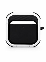 Preo AirPods 4. Nesil Armour Siyah/Beyaz Taşıma Kılıfı