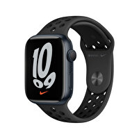 Apple Watch Nike Series 7 GPS  45MM Gece Yarısı Alüminyum Kasa   Antrasit/SiyahNike Spor Kordon