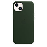 Apple MM173ZM/A iPhone 13 Uyumlu MagSafe Özellikli Deri Kılıf Kılıf Sekoya Yeşili