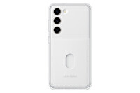 Samsung Galaxy S23 Çerçeveli Kart Yuvalı Beyaz Kılıf