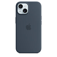 Apple Mt0n3zm/A İPhone 15 Magsafe Özellikli Fırtına Mavisi Silikon Kılıf 