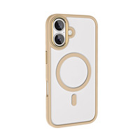 Krom Magsafe IP 16 Plus Bej Gold Sert Kapak