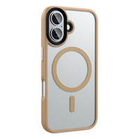 Zore Flet Magsafe iPhone 16 Bej Gold Sert Kapak