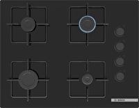 Bosch POP7C6P30O Serie 4 Gazlı Ocak 67 cm Sert cam, Siyah (OUTLET)