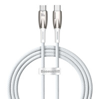 BASEUS GLIMMER 100W TYPE-C TO TYPE-C KABLO 1M-BEYAZ (OUTLET)