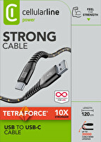 CELLULARLINE SIYAH TETRAFORCE 1M TYPE-C KABLO - TETRACABTYC1MK (OUTLET)
