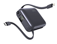ttec 2BB231GR ReCharger Mini LCD 10.000mAh PD 20W USB-C ve Lightning Dahili Kablolu Powerbank (OUTLET)