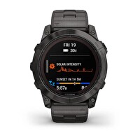 Garmin Fenix 7X Pro Sapphire Solar Karbon Titanyum Gri DLC Titanyum Kayışlı Akıllı Saat