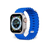Cosmostech Apple Watch 42-44-45-49 MM 1-2-3-4-5-6-SE-7-8-Ultra Uyumlu Ocean Açık Lacivert Kordon ve Kayış