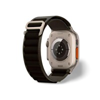 Cosmostech Apple Watch 1-2-3-4-5-6-SE-7-8-Ultra Uyumlu 42-44-45-49 MM Alpine Loop Yeşil Siyah Akıllı Saat Kordon ve Kayışı