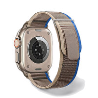 Cosmostech Apple Watch Uyumlu Akıllı Saat Silikon Trail Loop Gri Mavi Kordon Ve Kayışı