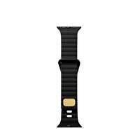 Cosmostech Apple Watch Uyumlu Akıllı Saat Silikon Şerit Tasarım Koyu Gri Kordon Ve Kayışı Dalgalı 