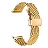 Gpack Google Ticwatch S2 Wear Os Kordon Metal Hasır Ayarlanabilir Mıknatıslı Krd85 Gold