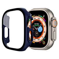 Gpack Apple Watch Ultra 49mm Ekran Koruyucu Full Glue Gard Önü Kapalı Sert Lacivert