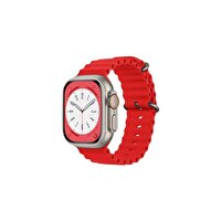 Sunix Apple Watch 42MM / 44MM / 45MM / 49MM Uyumlu Akıllı Saat Kordonu Kırmızı