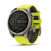 Garmin Fenix 8 47 MM Solar Sapphire Titanyum Amp Sarı-Grafit Silikon Kayışlı Akıllı Saat