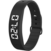 E-Vibra Fitness Takip Bluetooth ve Uygulama Yok Telefon Gerektirmez Siyah Akıllı Bileklik