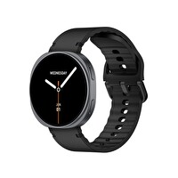 Bix TSW3 42 MM Ultra İnce 1.32 inç AMOLED Ekran Bluetooth Aramalı Metal Çerçeve Nabız SpO2 Ölçer Akıllı Saat Siyah
