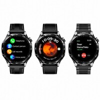 Haino Teko-33Siyah 1 Kasa 3 Değiştirilebilir Kordon Amoled Ekran Bluetooth Arama Özellikli Akıllı Saat IP67