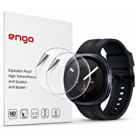 Engo Samsung Galaxy Watch 9 40mm İle Uyumlu Ekran Koruyucu TPU Tam Kaplayan Akıllı Saat Koruması - 2 Adet