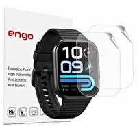 Engo Xiaomi Redmi Watch 6 Lite Uyumlu TPU Ekran Koruyucu Tam Kaplayan Çizilmeye Dayanıklı Şeffaf Koruma 2 Adet