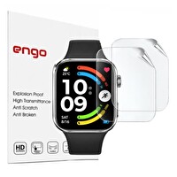 Engo Xiaomi Redmi Watch 6 Active Uyumlu TPU Tam Kaplayan Şeffaf Çizilmeye Dayanıklı Şeffaf Akıllı Saat Koruması - 2 Adet