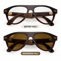 Ray-Ban Meta Aviator Gen 3 RW4016 S54 Transparan Umber Geçişli Jade Cam Akıllı Gözlük 6912JD54