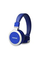 Karler Bass 380 Mikrofonlu Kablolu Mavi Kulak Üstü Kulaklık