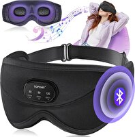 Topoint Uyku Kulaklıkları Bluetooth 3D Uyku Maskesi Siyah