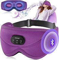 Topoint Uyku Kulaklıkları Bluetooth 3D Uyku Maskesi Mor