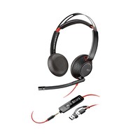 Poly Blackwire 5220 Stereo USB-C Mikrofonlu Kulak Üstü Kulaklık - 3.5 MM Bağlantı - USB-C/A Adaptörü 8X231AA