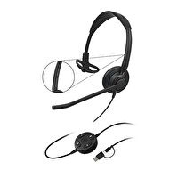 Inbertec UB815M Mono Çağrı Merkezi Kulak Üstü Kulaklık Siyah