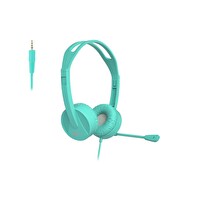 Lecoo HT106 Kablolu 3.5mm Jacklı Mikrofonlu Kulak Üstü Kulaklık Turkuaz