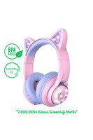 iClever BTH13 Kedi Kulaklı Çocuk Bluetooth Kulaklık Mor