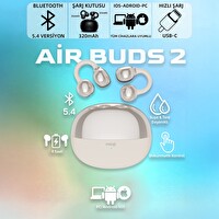 Mioji Air Buds 2 Kablosuz 5.4 Bluetooth Kulaklık Beyaz