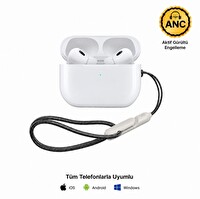 ScHitec Air Pro3 ANC Bluetooth iOS Android Uyumlu Aktif Gürültü Engelleme Mikrofonlu Beyaz Kulaklık