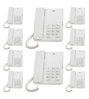 Karel TM140 Analog Beyaz Masaüstü Telefon 10 Adet