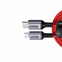 Ugreen Premium Type-C MFİ Lightning Kırmızı Hızlı Şarj Kablosu