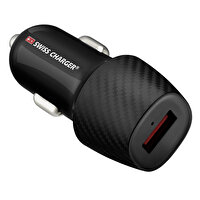 Swiss Charger 18 W USB Siyah Araç İçi Çakmaklık Hızlı Şarj Cihazı