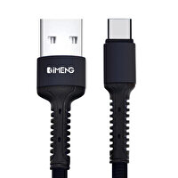 İMENG 3A USB A To Type-C Pro Braided Örgülü Siyah Data Ve Hızlı Şarj Kablosu