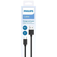 Philips DLC3106A/00 USB - USB-C 2 M Siyah Şarj Kablosu