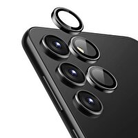Eiroo Samsung Galaxy S23 Siyah Metal Kamera Lens Koruyucu