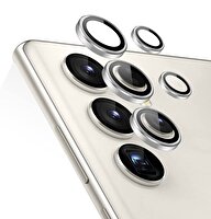 Eiroo Samsung Galaxy S23 Ultra Silver Metal Kamera Lens Koruyucu