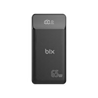 Bix PB301-65W 30000 mAh 65W Üç Çıkışlı 65WQC 3.0 Siyah Powerbank
