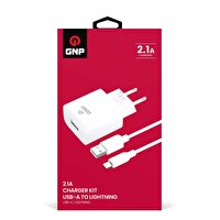 Gnp 2.1 mAh Beyaz Lightning Kablo ve Şarj Cihazı