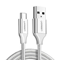 Ugreen Örgülü USB Type-C 2 M Beyaz Şarj ve Data Kablosu