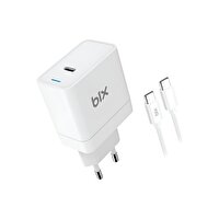 Bix BX-UC65WFTA 65 W PD Hızlı Şarj Adaptörü Ve E-Mark Çipli 2 M USB-C Kablo